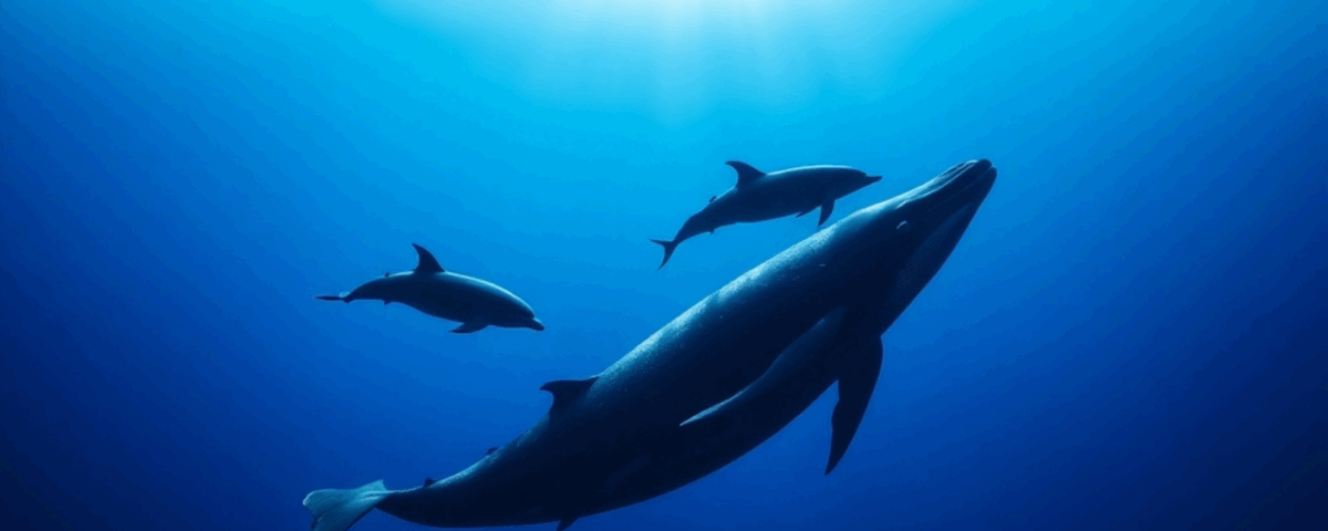 ballena y delfines